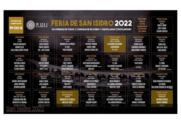 programa de la Feria de San Isidro 2022