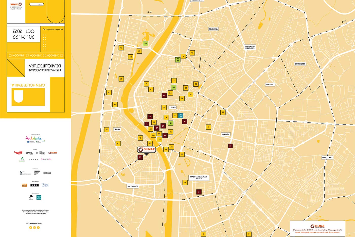 Mapa Open House Sevilla 2023 x GILMAR